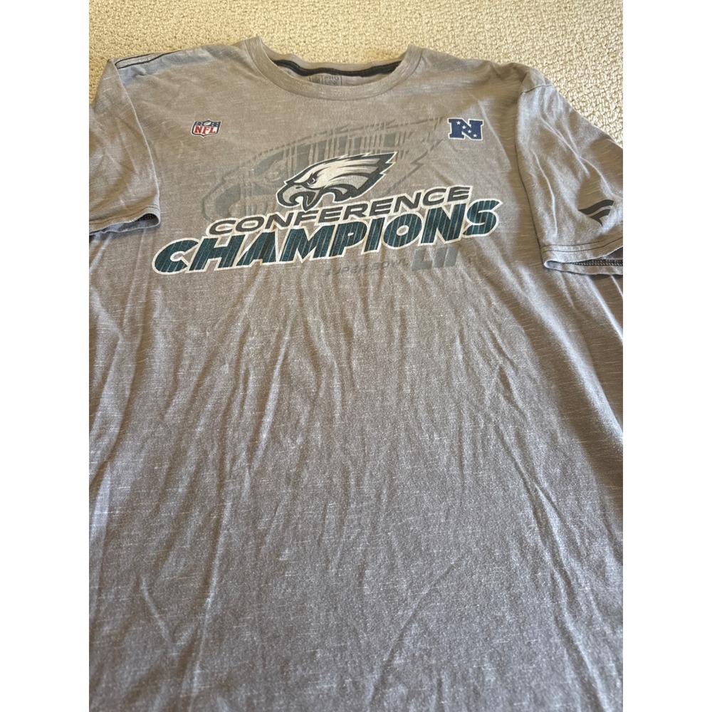 Fanatics NFL Philadelphia Eagles Conference Champions Tee Gray L  Super Bowl LII